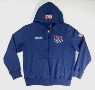 Vtg 2004 Roots Usa National Team Athens 04 Olympics Hoodie Sweatshirt Shirt S