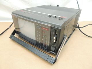 Vintage Emerson Tv / Fm / Am Radio Receiver Portable 5.  5 " Color Tv W/ Handle Pc6