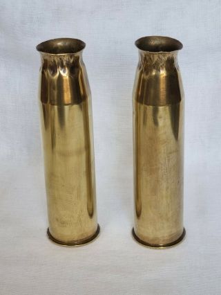 Vintage Wwii Trench Art - Decorative 37mm M16 Brass Shell Case Vases