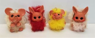 Vintage - Rauls Happy Gang - Trolls - Rabbit - Mouse - Set Of 4 - 60 