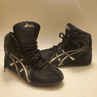 Asics Wrestling Shoes Split Sole Black White Vintage Men 