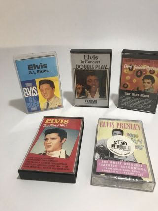 Elvis Presley Music Vintage Cassette Tapes X 5