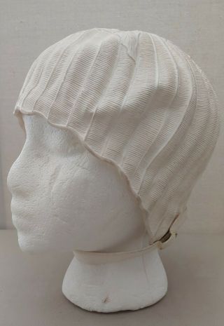 Vintage Swim Cap White Us Rubber Wondercap Universal Size