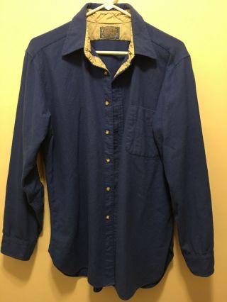 Vintage Pendleton 1960s 1970s Blue Virgin Wool Satin Lined W Suede Elbow Patches
