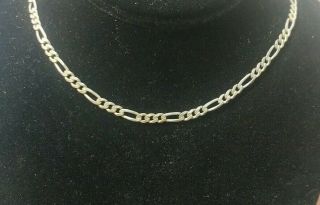 Vintage.  925 Solid Sterling Silver Figaro Link Chain Necklace,  28 ",  21.  8 Grams