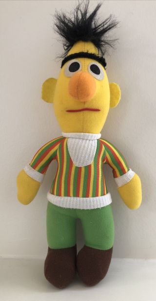 Vtg 1980’s Sesame Street Bert Stuffed Plush Doll 12”