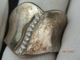 Vintage Robert Lee Morris Rlm 925 Sterling Silver Cz Modernist Forgive Ring