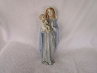 Vintage Virgin Mary Madonna & Child Baby Jesus Porcelain Statue Homco 1464