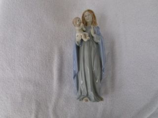 Vintage Virgin Mary Madonna & Child Baby Jesus Porcelain Statue Homco 1464 3