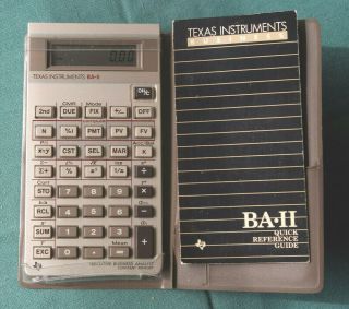 Vintage Texas Instruments Ti Ba - Ii Executive Business Analyst Calculator W/guide