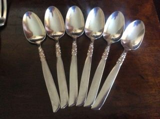 South Seas Pattern Oneida Community Silver Plate 6 Coffee Spoonscutlery,  11.  5 Cm