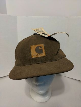 Carhartt Vintage Brown Cap Hat Usa Snapback Old Stock With Tags