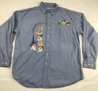 Vintage 90s Seven Dwarfs Button Up Shirt Men 