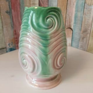 Vintage 1930s Early Sylvac Falcon Ware Small Swirl Pattern Vase 675 Vgc