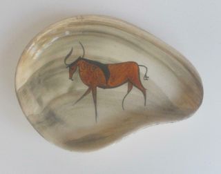 Vintage Babbacombe Pottery Lauriana Lascaux Cave Painting Dish Signed