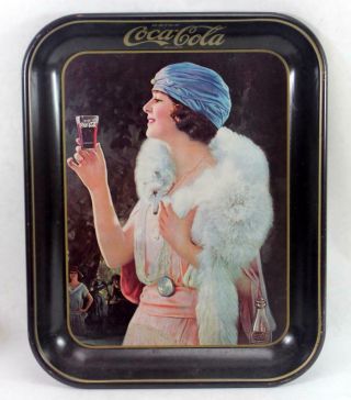Vintage 1973 Coca Cola Serving Tray Flapper Party Girl Advertising