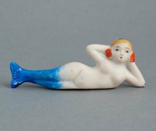 Vintage 1930s Nude Female Mermaid Figure Art Deco Novelty Souvenir Risque Bisque