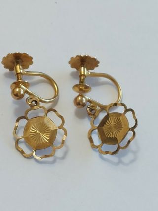1.  48g Vintage 9ct Gold Screw On Earrings