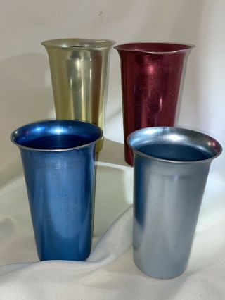 Hal - Sey Fifth Ave L&m 400 Vintage Aluminumware Drinking Cups Tumblers