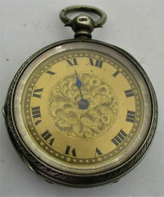 Antique Fully Hallmarked English Silver Pocket Watch: Makers To The Army & Navy.