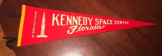 Vintage 1967 Nasa Saturn V Kennedy Space Center Florida Felt Pennant Banner