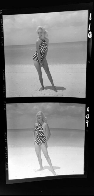 2 Vintage Nude Bunny Yeager Self Portrait Camera Negative Marco Beach 109 - 110