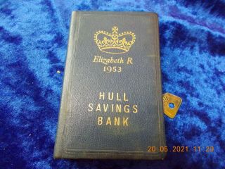 Vintage 1953 - Hull Savings Bank - Home Safe Money Box - With Key