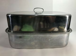 Mirro Aluminum Oven Roaster Pan W Vented Lid 17.  25 