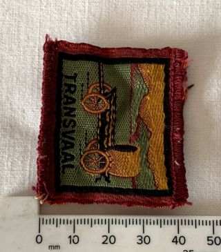 Vintage Woven Cloth Embroidered TRANSVAAL Applique Patch 5x5cm Approx 3