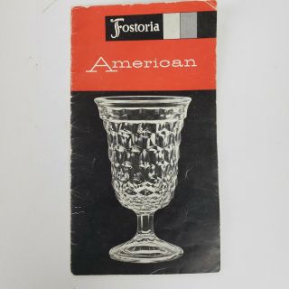Fostoria Glass Vintage Advertising Booklet Brochure American Lady Glassware