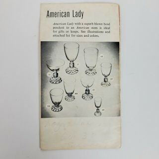 Fostoria Glass Vintage Advertising Booklet Brochure American Lady Glassware 2