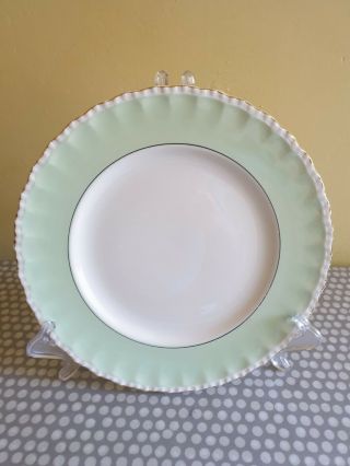 Vintage W H Grindley " Cream Petal " Pale Green Dinner Plate.  25.  3cm Diameter