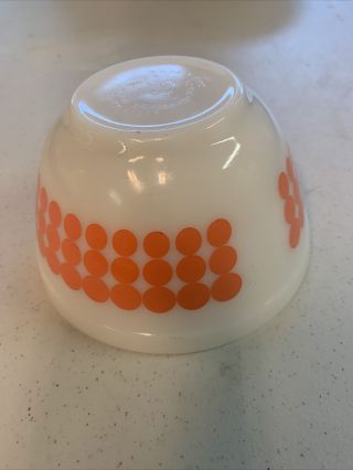 Orange 401 Dots Vintage Pyrex Mixing Bowl 1.  5 Pint