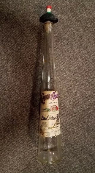 Vintage Liquore Galliano 18 " Tall 750 Ml Bottle Italy With Pour Spout & Hat Top
