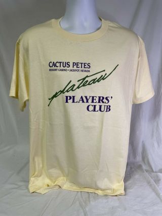 Vintage 90’s Yellow Cactus Pete’s Casino Tshirt Large,  L Single Stitch