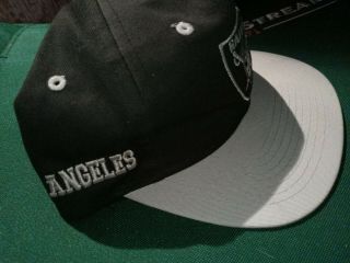 Vintage 90s Los Angeles Raiders Black Snapback hat NFL Plain Logo retro 2