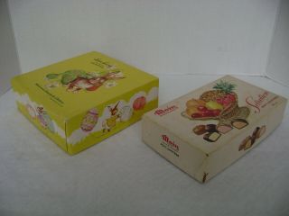 VINTAGE 2 EMPTY LIDDED CARDBOARD BOX – LAURA SECORD CANDIES & MOIRS CHOCOLATES 2