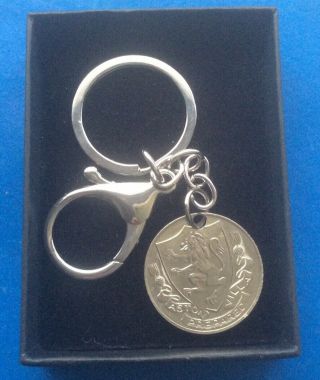 Vintage Aston Villa Fa Cup Centenary Esso Coin And Lobster Clasp Keyring