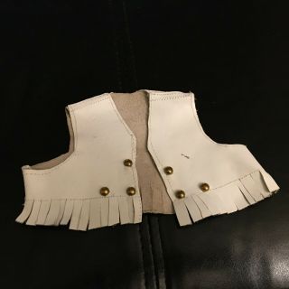 16 " Terri Lee Vintage Southern Girl White Leather Western Vest With Brass Studs