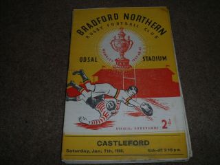 Vintage Bradford Northern V Castleford 7th January 1950 Rugby League Programme