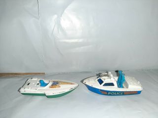 Vtg Matchbox Superfast 1976 52 Police Launch Boat & 1975 5 Sea Fire Speed Boat