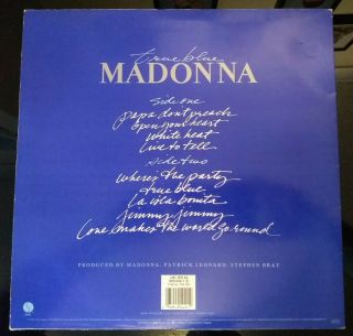 Madonna ‎True Blue Vinyl LP Album 80s 1986 Dance Synth Pop Classic Vintage 2