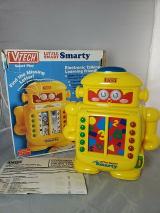 Vtech Vintage Talking Little Smart Smarty Robot With Cards & Box 1990s -