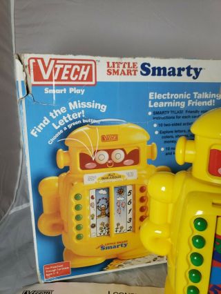 Vtech Vintage Talking Little Smart Smarty Robot With Cards & Box 1990s - 3