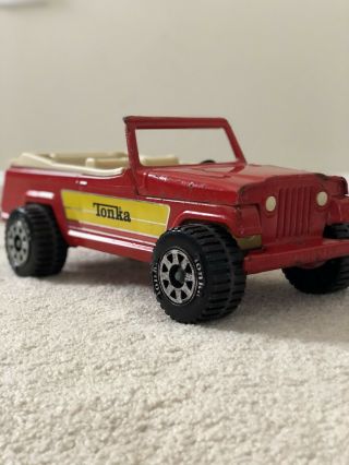 Vintage Tonka Jeep Red Metal Truck Xr101 No Dents