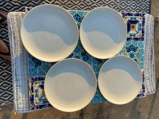 Iroquois Russel Wright Casual White Dinner Plates 10 1/8 " Vintage Usa Set Of 4