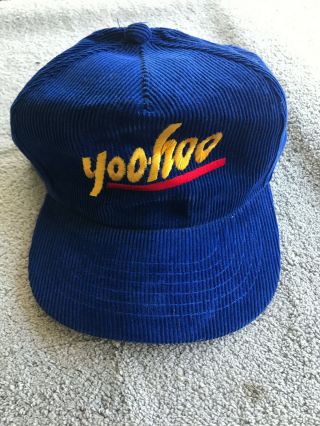 Vintage Yoo - Hoo Chocolate Drink Corduroy Snapback Cap Blue