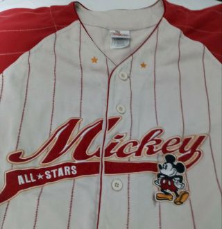 Vintage Mickey Mouse All Stars Baseball Jersey Sz L Unisex