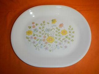 Corelle Spring Meadow Platter Oval Serving Usa Vtg Floral 12 1/4” L X 10 " W