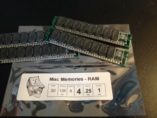 4x 256kb 30 - Pin 120ns Non - Parity Simm Vintage Mac Pc Atari Memory 1mb Ram Set